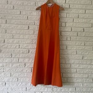 COS Orange Backless Midi Dress